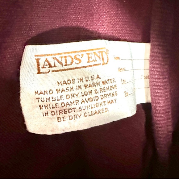 Lands End Vintage Y2K Burgundy Maroon Waxed Canvas Laptop Briefcase Bag Business - Picture 11 of 11